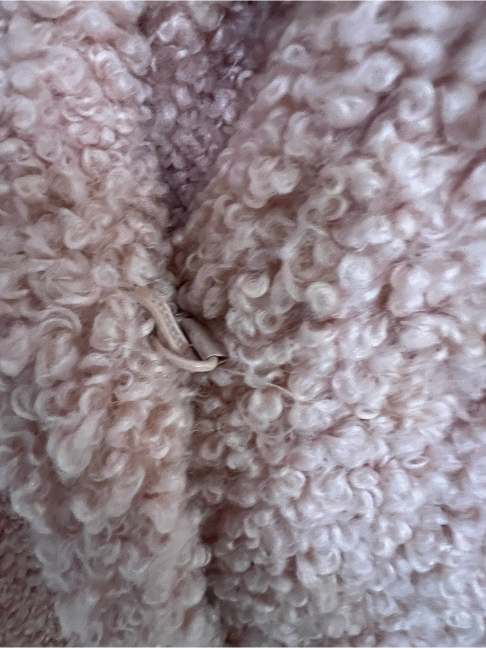 Martha Stewart New Pink Plush Teddy Bear Coat Jacket Faux Fur Sherpa Large - Picture 6 of 8